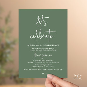 Invitación Celebremos, Recepción de Boda Minimalista Moderna