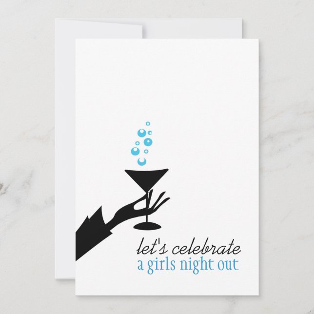 Invitación Celebremos, una noche de Chicas (Anverso)