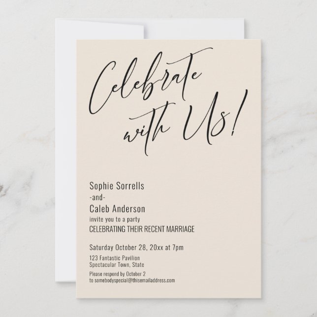 Invitación ¡Celebren con nosotros! Fiesta elegante y moderno  (Anverso)