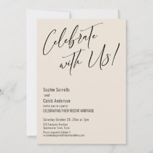 Invitación ¡Celebren con nosotros! Fiesta elegante y moderno 