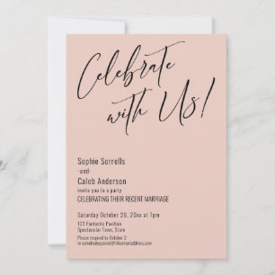 Invitación ¡Celebren con nosotros! Moderna fiesta de bodas ro
