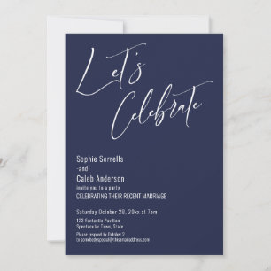 Invitación ¡Celebren con nosotros! Partido de la Boda Azul de