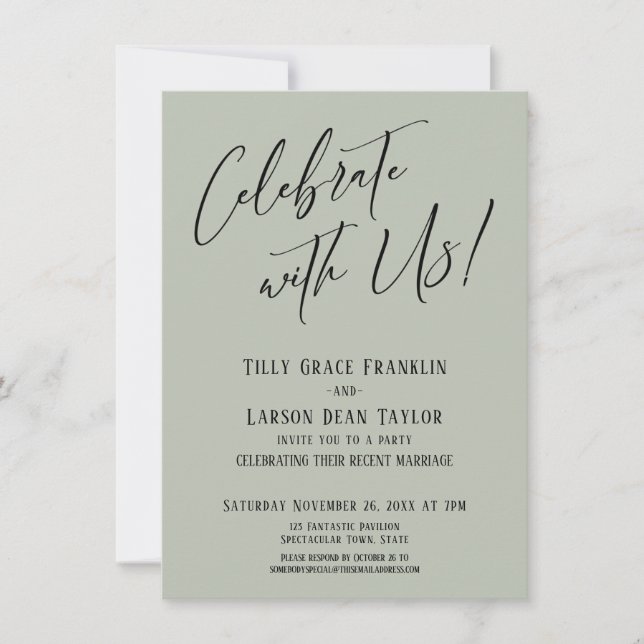 Invitación ¡Celebren con nosotros! Partido de la Boda Masaje  (Anverso)