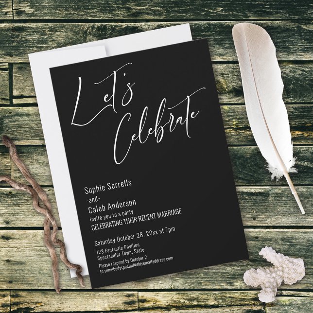 Invitación ¡Celebren con nosotros! Partido moderno de la boda (Subido por el creador)