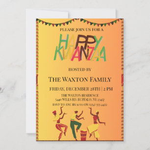 Invitación "¡Celebren la Unidad: Una Alegre Reunión de Kwanza