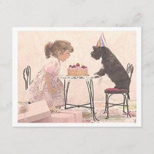 Invitación Celelbración de niñita y perro
