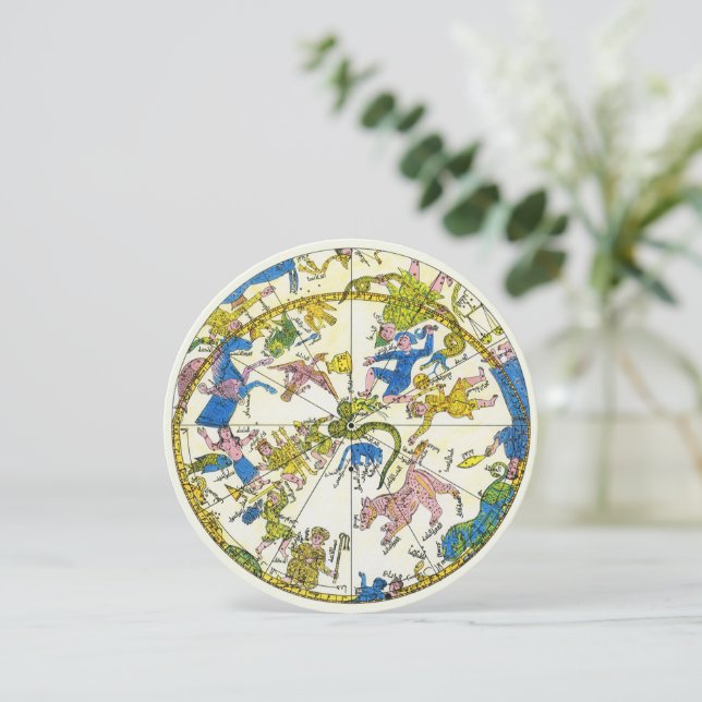 Invitación Celeste Antiguo, Esfera Árabe, Constelaciones (Anverso de pie)