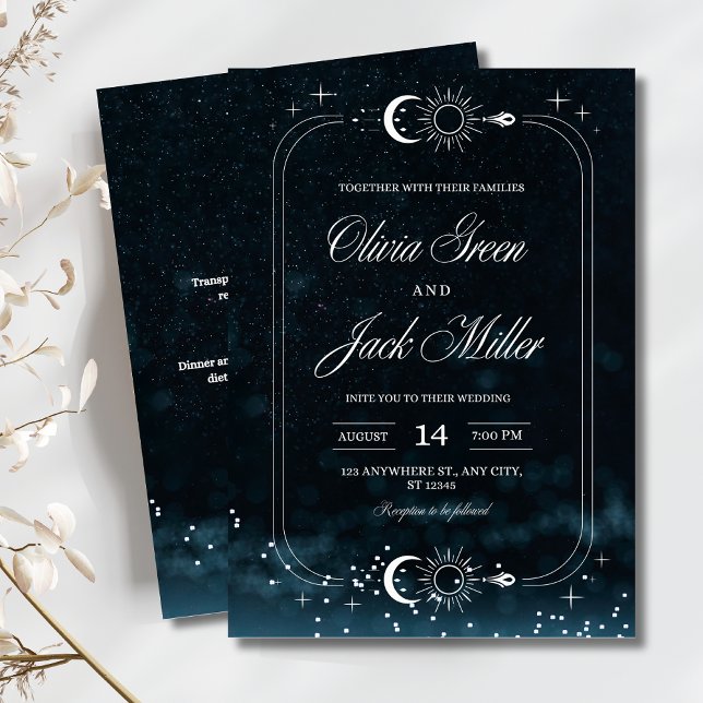 Invitación Celeste De Boda Noche Estelar, Galaxy (Subido por el creador)