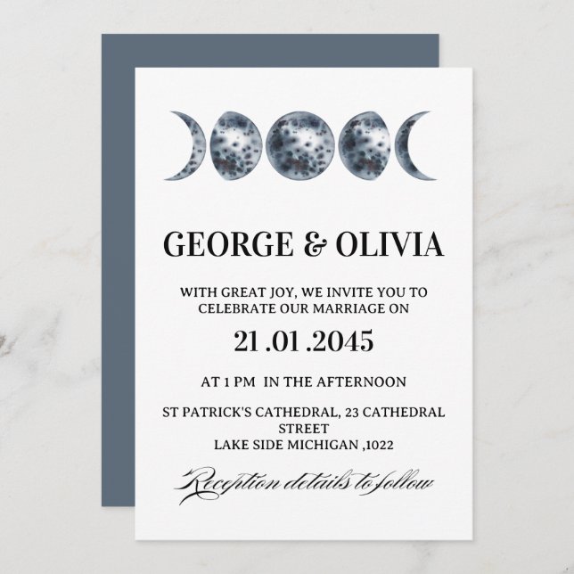Invitación Celestial Boho Astrology Wedding  Wedding (Anverso / Reverso)