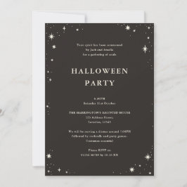 Invitación Celestial Boho Tarot Star Black Halloween