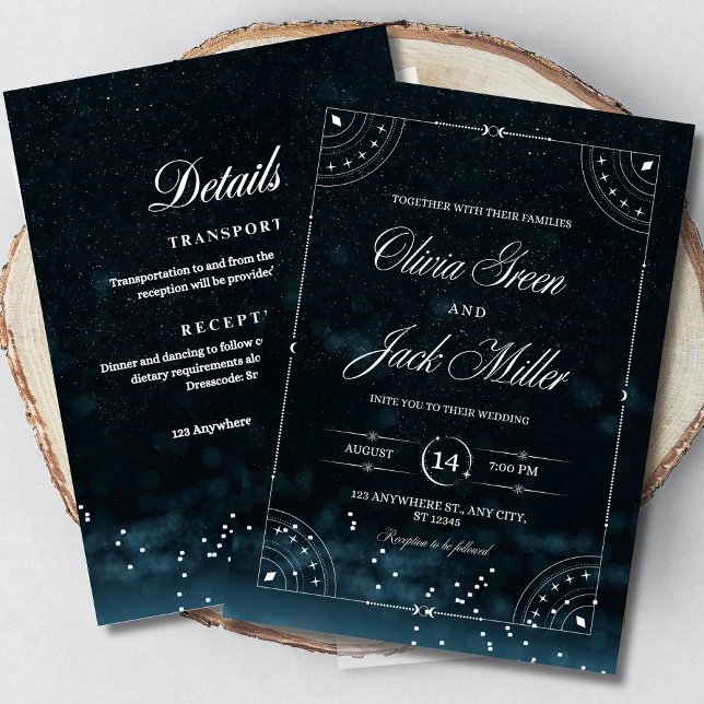 Invitación Celestial de Boda Bajo Las Estrellas (Subido por el creador)