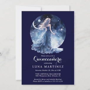 Invitación Celestial Diosa Starry Night Sky Quinceañera