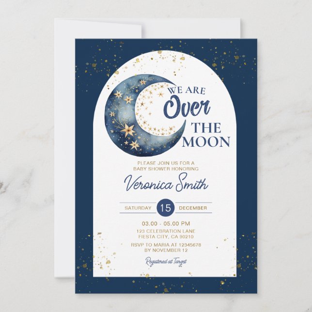 Invitación Celestial Estamos sobre la ducha de bebé de la mar (Anverso)