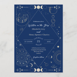 Invitación Celestial moon sun stars constellations wedding