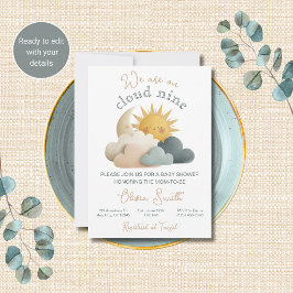 Invitación celestial para baby shower Cloud Nine