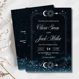 Invitación Celestial para Boda de Noche Estrellada