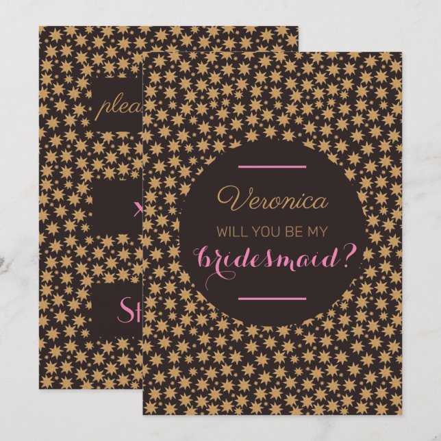 Invitación Celestial Serás Mi Novia Rosa Moody (Anverso / Reverso)