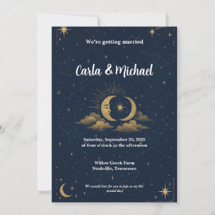 Invitación Celestial Starry Night Wedding