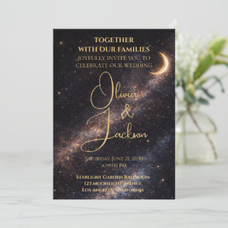 Invitación Celestial Starry Night Wedding Invitation