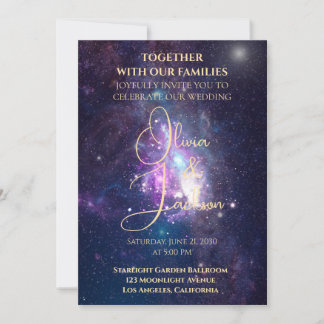 Invitación Celestial Starry Night Wedding Invitation
