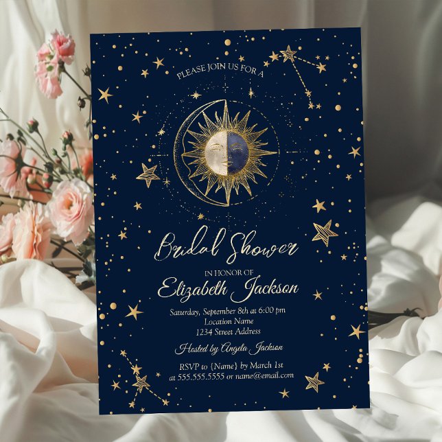 Invitación Celestial Sun Stars Galaxy Bridal Shower  (Subido por el creador)