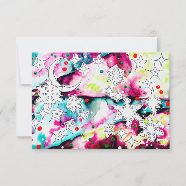 Invitación Celestial Yule Card (Anverso)