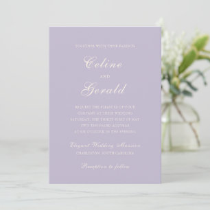 Invitación Celine Lilac Elegant Wedding