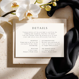 Invitación CELINE Minimalist Wedding Details Enclosure Card