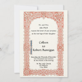 Invitación Celta de la era victoriana conoce al Boda fronteri