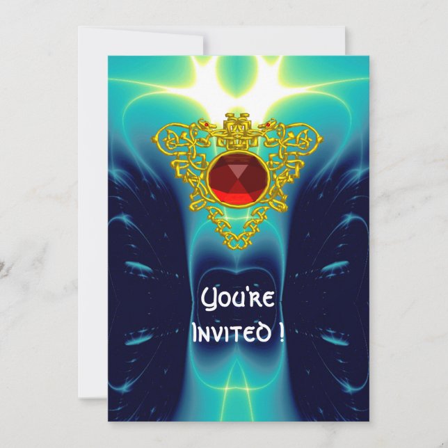 Invitación CELTIC HEART azul brillante (Anverso)