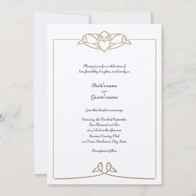 Invitación céltica de la boda (Anverso)