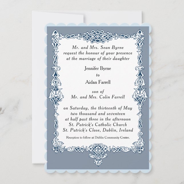 Invitación céltica de la boda del marco (Anverso)