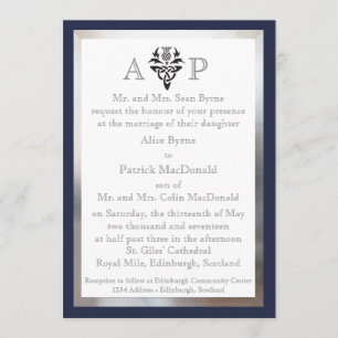 Invitación céltica escocesa moderna de la boda -