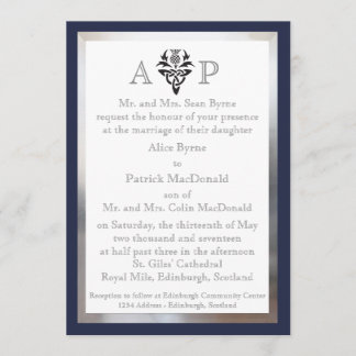 Invitación céltica escocesa moderna de la boda -