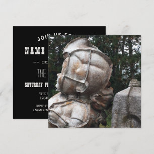 Invitación cementerio de fibra de vidrio niño mayor y caja de