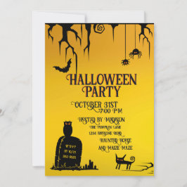 Invitación Cementerio de graffiti de Halloween