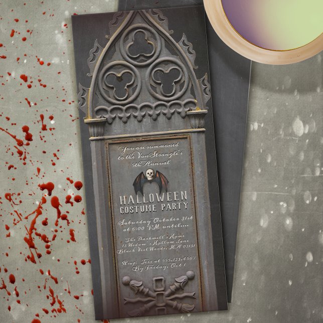 Invitación Cementerio de Halloween (tombstone themed halloween invitation)