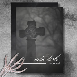 Invitación Cementerio gótico negro y blanco hasta Boda de mue
