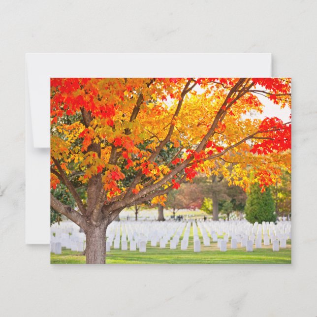 Invitación Cementerio Nacional de Arlington en otoño (Anverso)