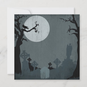 Invitación Cementerio y luna llena para Halloween