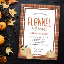 Invitación Cena acogedora de Flannel y amigos amigos