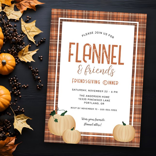 Invitación Cena acogedora de Flannel y amigos amigos (Subido por el creador)