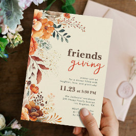 Invitación Cena agradable con flores