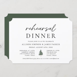 Invitación Cena al aire libre de montaña de pino