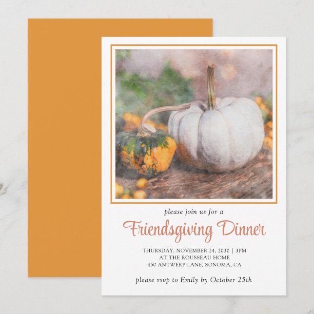 Invitación Cena amistosa (Anverso / Reverso)