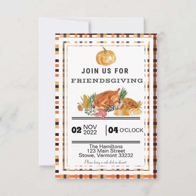 Invitación Cena amistosa (Anverso)
