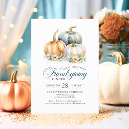 Invitación Cena amistosa Naranja azul Calabazas de oro