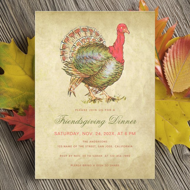 Invitación Cena amistosa Papel antiguo de Turquía (Subido por el creador)