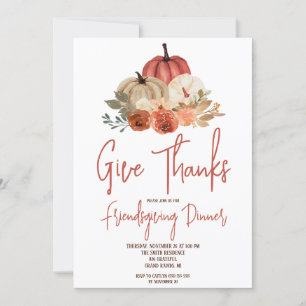 Invitación Cena amistosa para calabazas de otoño