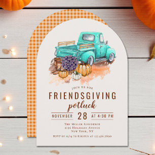 Invitación Cena amistosa Potluck Rustic Farm Truck